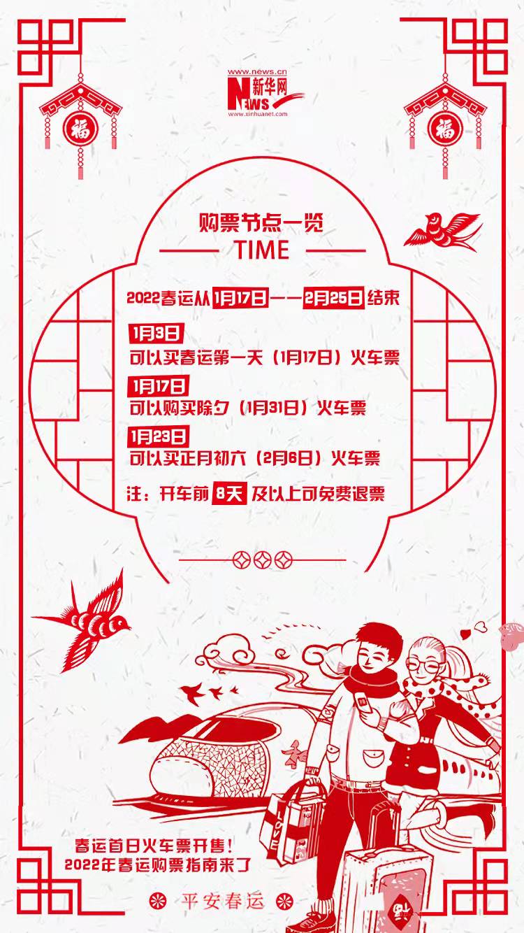 2022年春運(yùn)首日火車票開售！購票指南來了