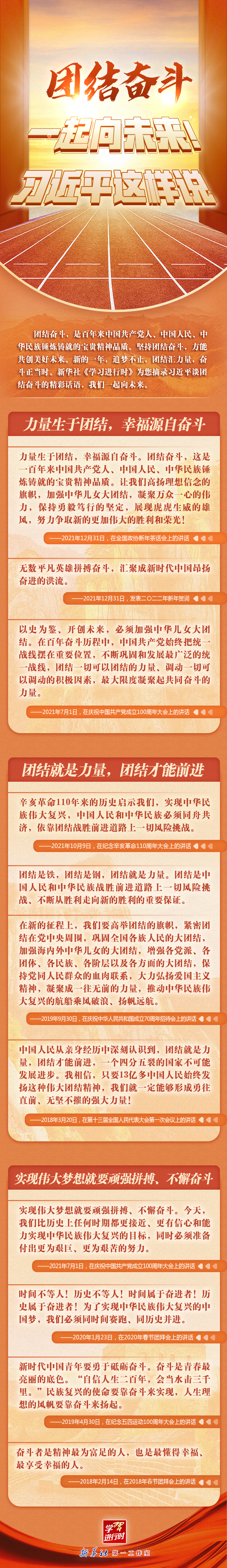 學(xué)習(xí)進(jìn)行時(shí)丨團(tuán)結(jié)奮斗，一起向未來(lái)！習(xí)近平這樣說(shuō)