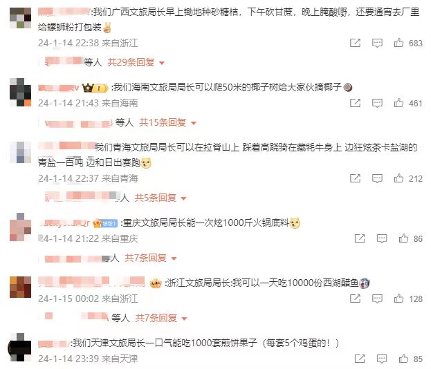 各地網(wǎng)友開始花式比拼文旅局長。 截圖自微博。