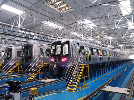 石家莊地鐵二號(hào)線列車。 中車齊車集團(tuán)石家莊公司供圖