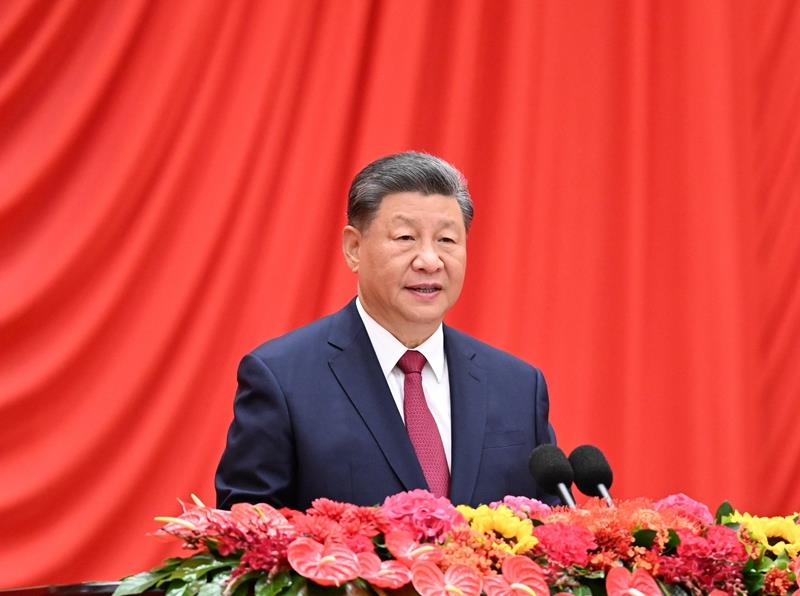 △2024年9月30日，慶祝中華人民共和國成立75周年招待會(huì)在北京人民大會(huì)堂隆重舉行。習(xí)近平總書記出席招待會(huì)并發(fā)表重要講話。