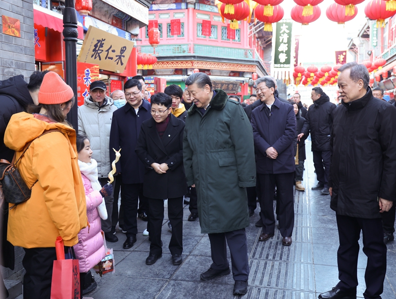 2024年2月1日，習(xí)近平總書記在天津古文化街考察。