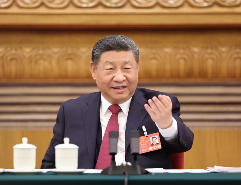 2025年3月5日下午，習(xí)近平總書記參加他所在的十四屆全國人大三次會議江蘇代表團(tuán)審議。