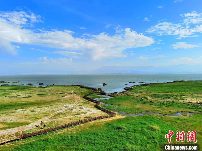 圖為航拍都蘭湖國家濕地公園?！∑钤鲚?攝