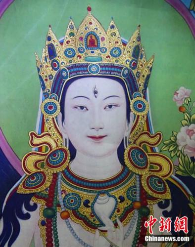 安多強(qiáng)巴繪制的《度母》唐卡。<a target='_blank' href='/'><p  align=