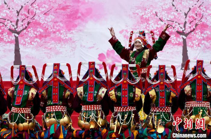 3月28日，西藏林芝第二十屆桃花旅游文化節(jié)開幕式上的文藝表演?！±盍?攝